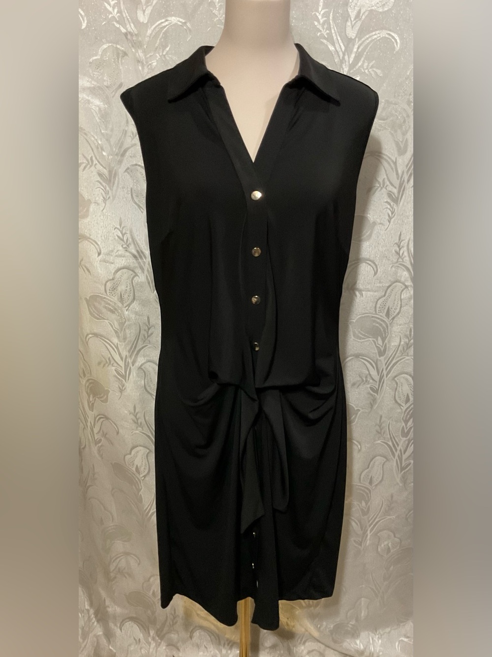 Philosophy Black Sleeveless Button-Front Midi Dress XL